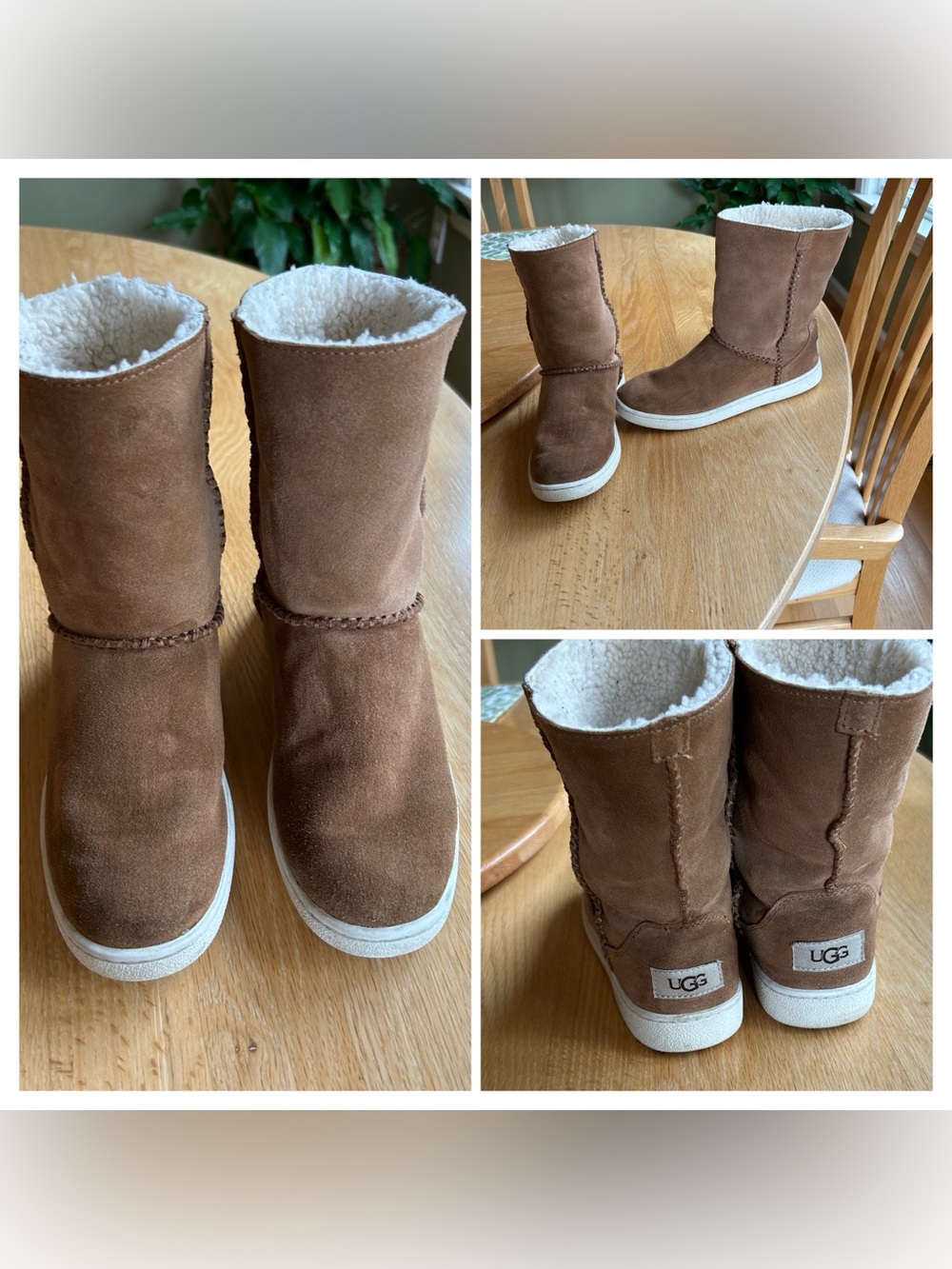 UGG Mika Suede Chestnut Tan Sneaker Boots - Shearling Lined